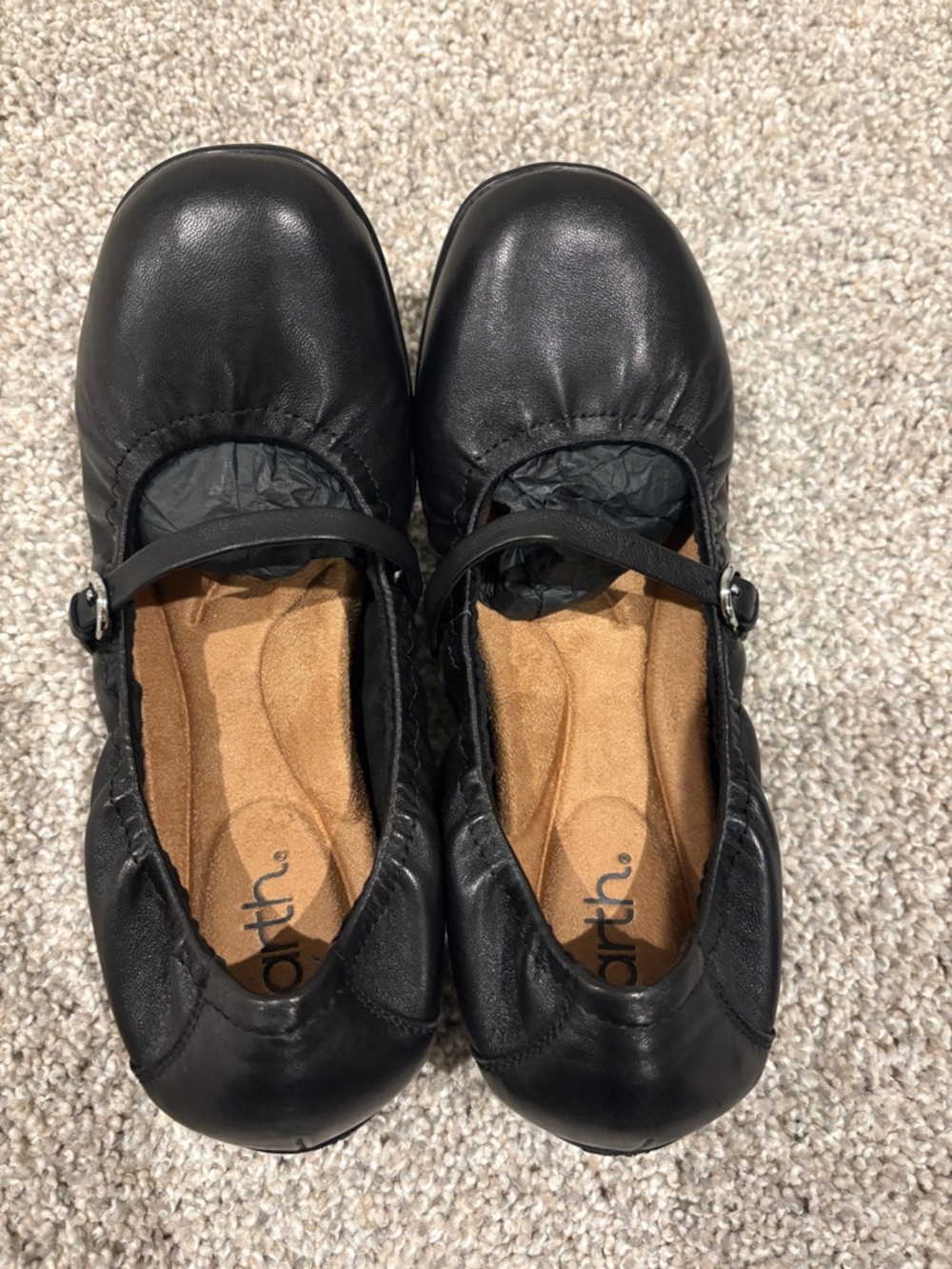 Earth ‘Korvino’ Mary Jane Casual Black Leather Arch Support Flat Shoe 8.5 wide - Picture 7 of 12